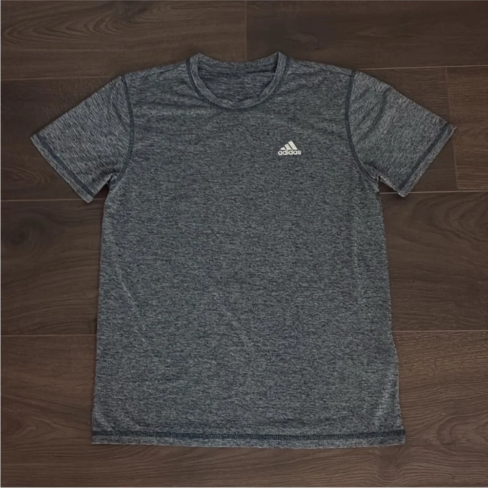 Adidas Bundle Men’s Active Navy Athletic Shorts / blue heathered Dry Fit Tee - M